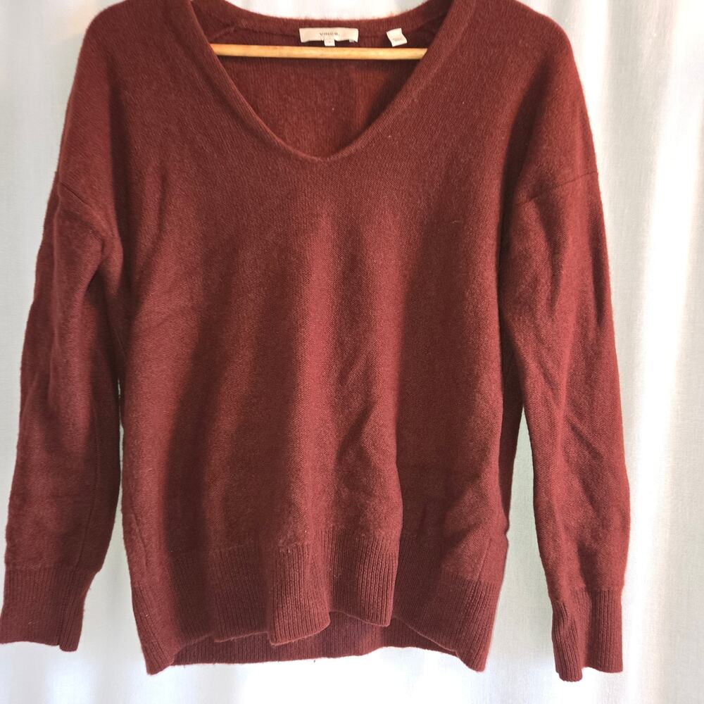 Vince 100% Cashmere V Neck S Rust Color